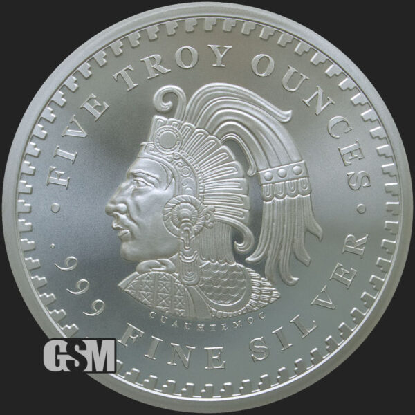 5 oz Aztec Calendar Silver Mynt