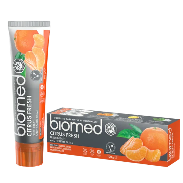 BIOMED Сitrus Fresh 97 % naturlig uppfriskande tandkräm 100 g - Bild 2