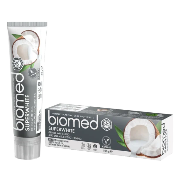 BIOMED Superwhite 97 % naturlig tandkräm för vitare tänder 100 g - Bild 2