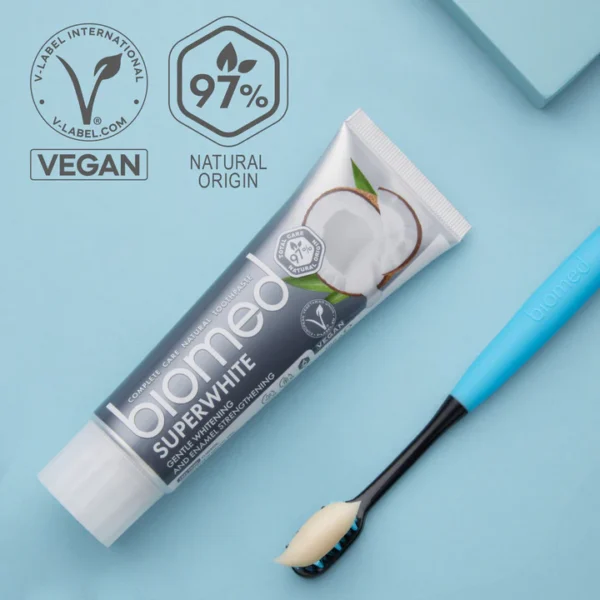 BIOMED Superwhite 97 % naturlig tandkräm för vitare tänder 100 g - Bild 3